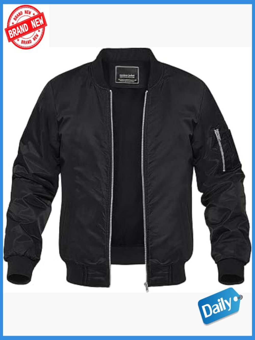 Men's Lightweight Bomber Jacket Windbreaker Casual Fall Spring Outdoor Coat